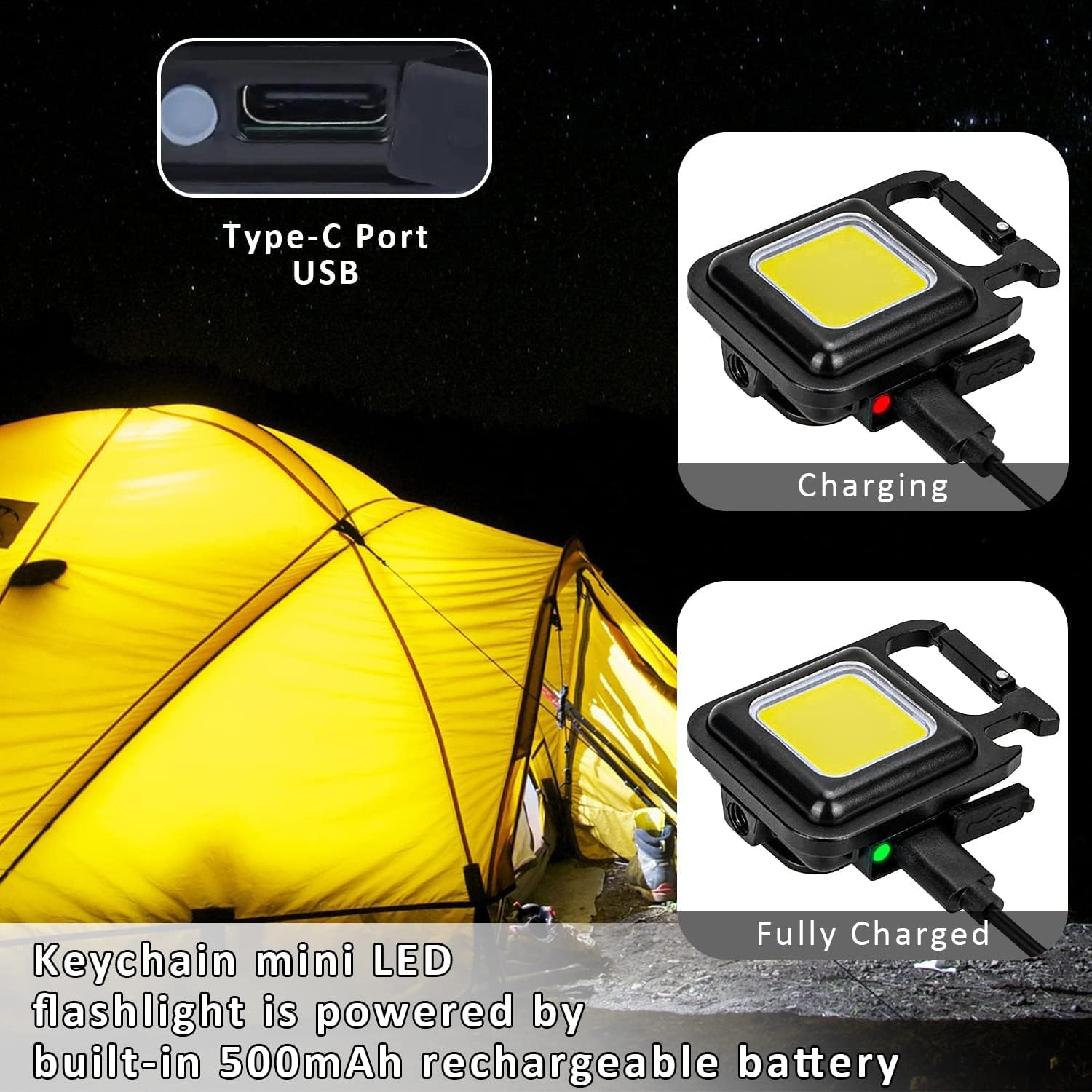 MAKDAK_COB_Rechargeable_Keychain_Flashlight_2Pack,_High_Lumen_Super_Bright_LED_Work_Light_with_Magnet,Clip,Bottle_Opener_for_Dog_Walking,Car_Repair,_Emergency,Camping,EDC