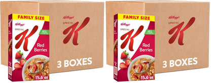 Kellogg's Special K Breakfast Cereal, Family Breakfast, Fiber Cereal, Family Size, Red Berries