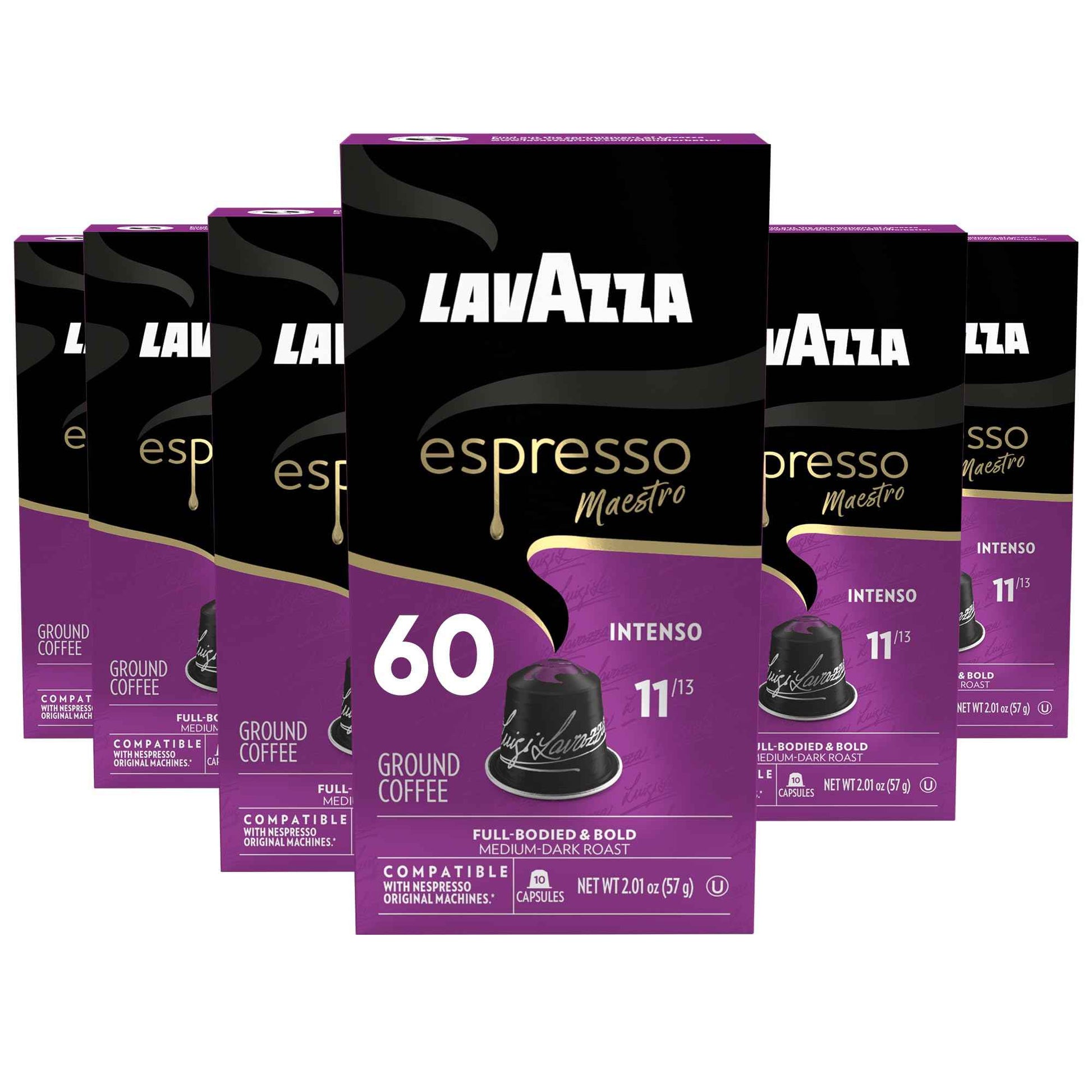 Lavazza Espresso Maestro Aluminum Capsules Compatible with Nespresso* Original Machines, Dark Espresso Roast, Arabica and Robusta Blend