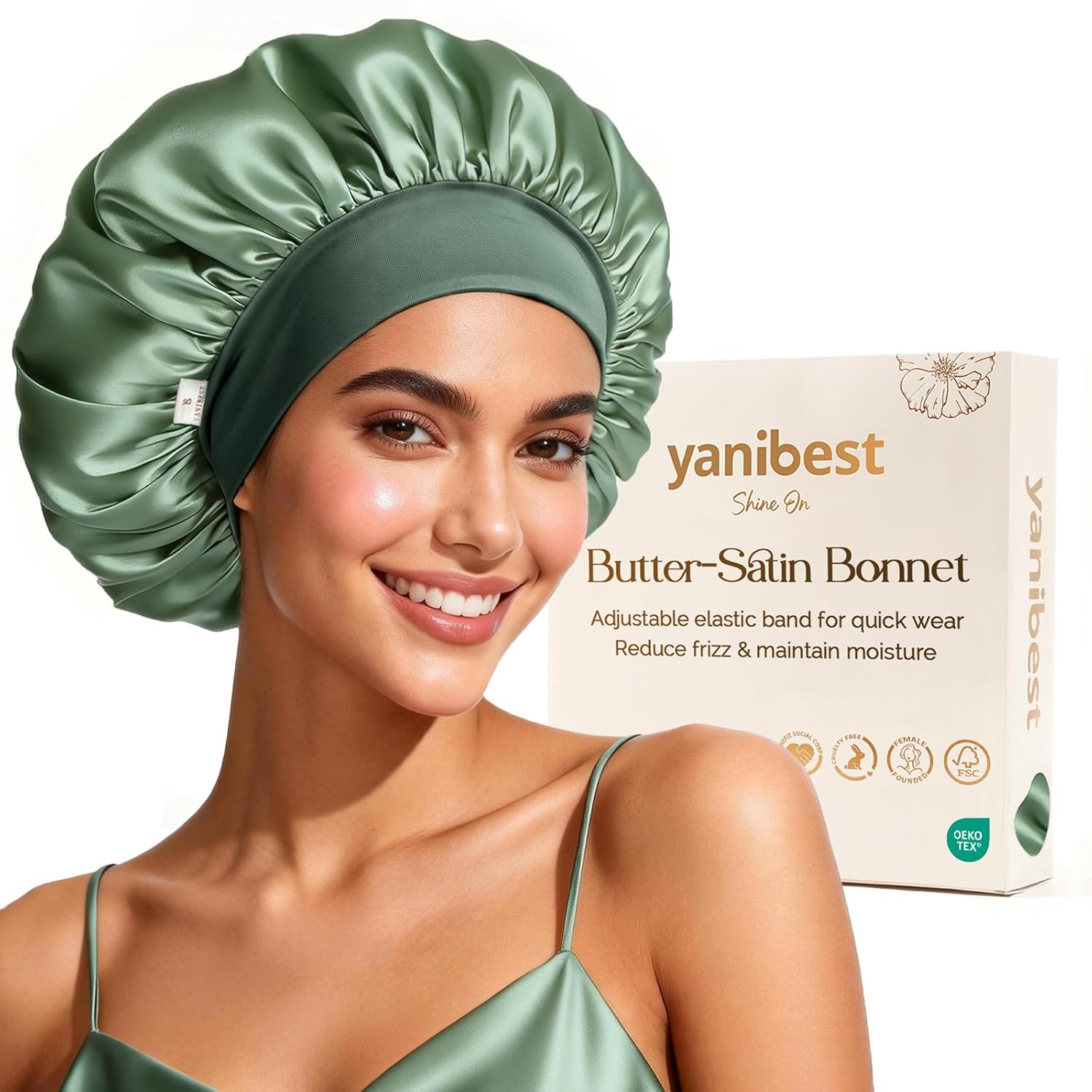 YANIBEST_Silk_Bonnet_for_Sleeping_Women,_Double_Layer_Hair_Satin_Bonnets_with_Elastic_Band,_Sleep_Cap_Curly_Natural_Hair