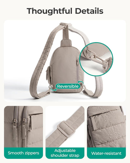 BAGSMART_Small_Sling_Bag_for_Women,_Puffer_Crossbody_Bag_Purses_Hobo_Handbag_Fanny_Packs_for_Travel_Hiking