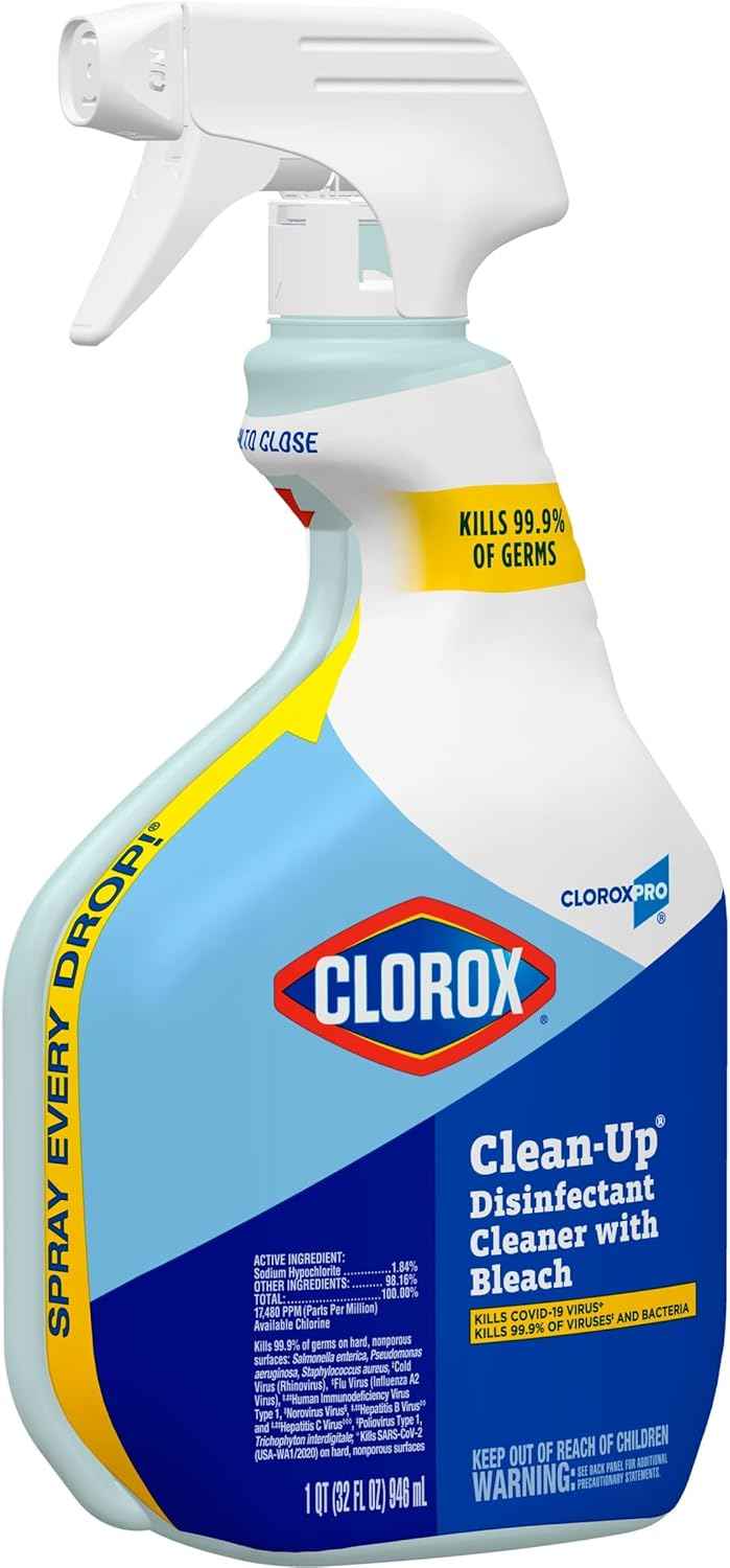 CloroxPro Clorox Clean-Up Disinfectant Cleaner with Bleach Spray, 32 Ounces Each (Pack of 9) (35417)