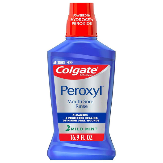 Colgate Peroxyl Antiseptic Mouthwash and Mouth Sore Rinse, 1.5% Hydrogen Peroxide, Mild Mint
