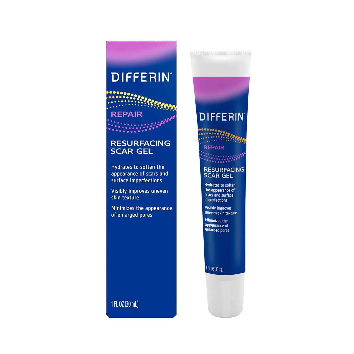 Differin Gel Acne Scar Spot Treatment for Face, Resurfacing Scar Gel, Gentle Skin Care for Acne Prone Sensitive Skin