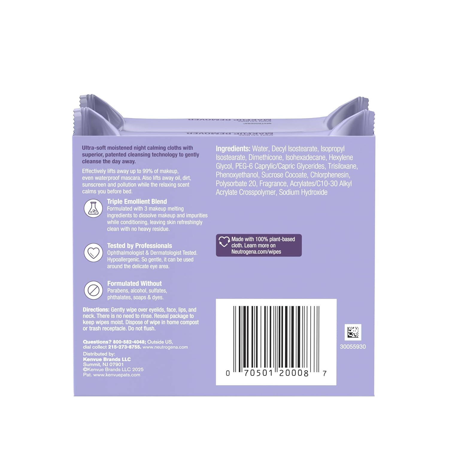 Neutrogena_Night_Calming_Makeup_Remover_Face_Wipes,_Nighttime_Cleansing_Towelettes_Remove_Sweat,_Dirt_&_Makeup_&_Calms_Skin,_Hypoallergenic,_100%_Plant_Based_Cloth,_Twin_Pack,_2_x_25_ct