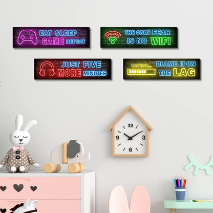 4_Pcs_Printed_Neon_Gaming_Posters,_Teen_Boys_Room_Decorations,_gamer_wall_art_Decor_for_bedroom_Wooden
