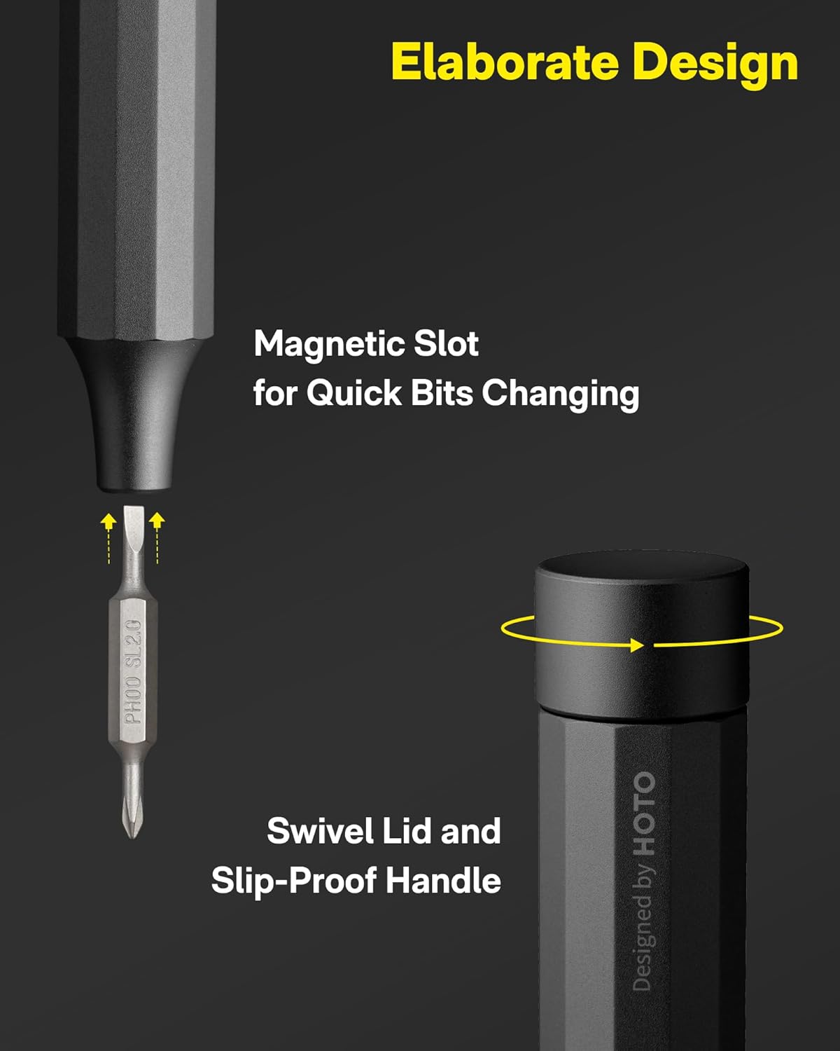 HOTO_24_in_1_Multi_Bit_Mini_Screwdriver_Set_Magnetic,_Manual_Precision_Screwdriver_Set,_EDC_Pen_Screwdriver_for_Eyeglasses,_Electronics,_Watches,_Phones,_Laptops,_Cameras,_Slate_Grey