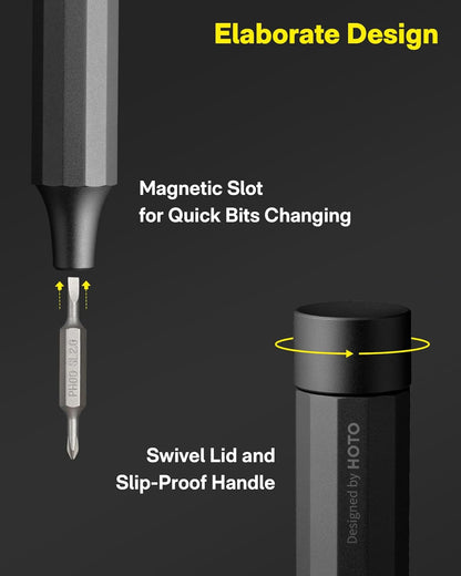 HOTO_24_in_1_Multi_Bit_Mini_Screwdriver_Set_Magnetic,_Manual_Precision_Screwdriver_Set,_EDC_Pen_Screwdriver_for_Eyeglasses,_Electronics,_Watches,_Phones,_Laptops,_Cameras,_Slate_Grey