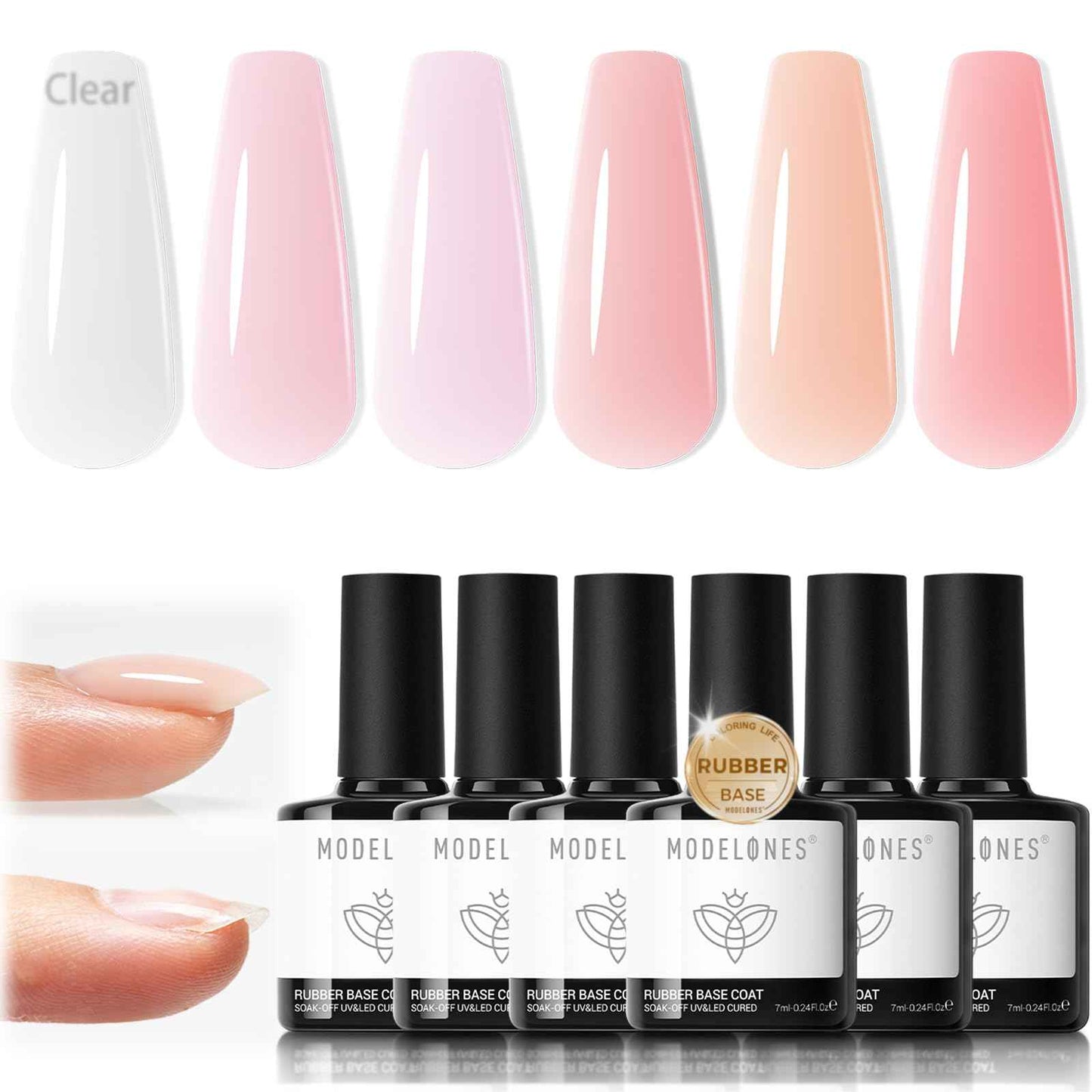 modelones Gel Nail Polish Kit -6 Colors Nude Pink Milky White Spring Gel Polish Set Skin Tones Neutral Brown Soak Off Gel Nail Kit Manicure DIY Nail Art Salon Home Gift