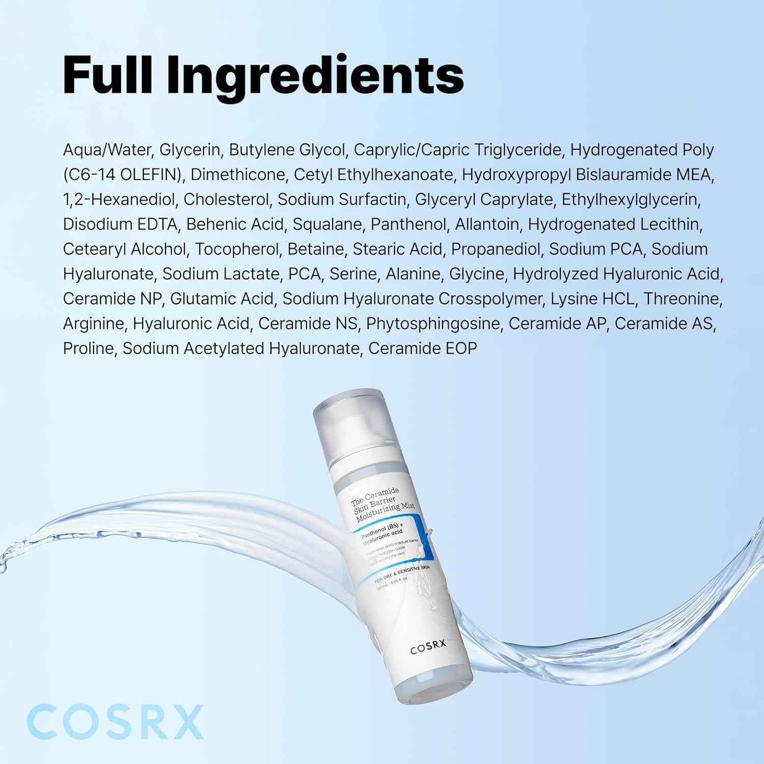 COSRX Barrier Cream Face Mist - Milky Toner with Ceramide & Hyaluronic Acid, Hydrating and Soothing Facial Spray for All Skin Types, 4.06 fl.oz, Korean Skin Care