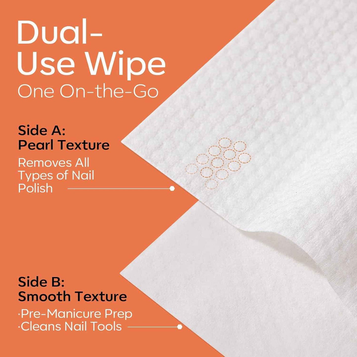 Modelones Nail Polish Remover Pads, Acetone Nail Polish Remover Wipes 50 PCS Professional Individually Wrapped Wet Wipes Easily & Quickly  Smell Glycerin Moisturizing Big Size Portable