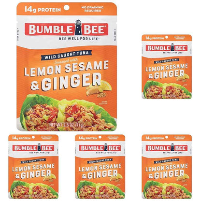 Bumble Bee Seasoned Tuna Pouch - Wild Caught and Ready to Eat for Snack, Salad, Korean Tuna Bowl - 14g Protein per Serving - PERFECT, PORTABLE, GOODNESS - 2.5 oz Packet