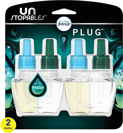 Febreze Plug-in Air Freshener, Odor-Fighting Scented Oil Refill, Air Fresheners for Home, Bathroom and Kitchen, Long Lasting, Multi Color
