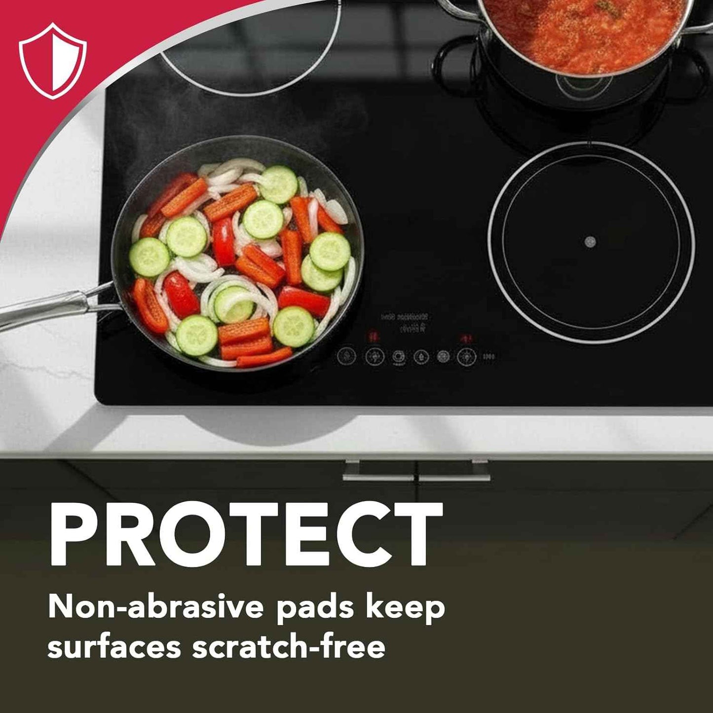 Weiman Cook Top Scrubbing Pads, 3 Count, 2 Pack Cuts Through the Toughest Stains - Scrubbing Pads Carefully Wipe Away Residue