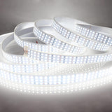 16.4Ft Super Bright Triple Row LED Strip Lights, 12V 1800 LEDs SMD 2835 Dimmable Flexible Light Tape, Daylight White 6000K, Waterproof IP67 / Non-Waterproof IP20 Options for Indoor & Outdoor Use, Home, Truck, and Wheel Lighting