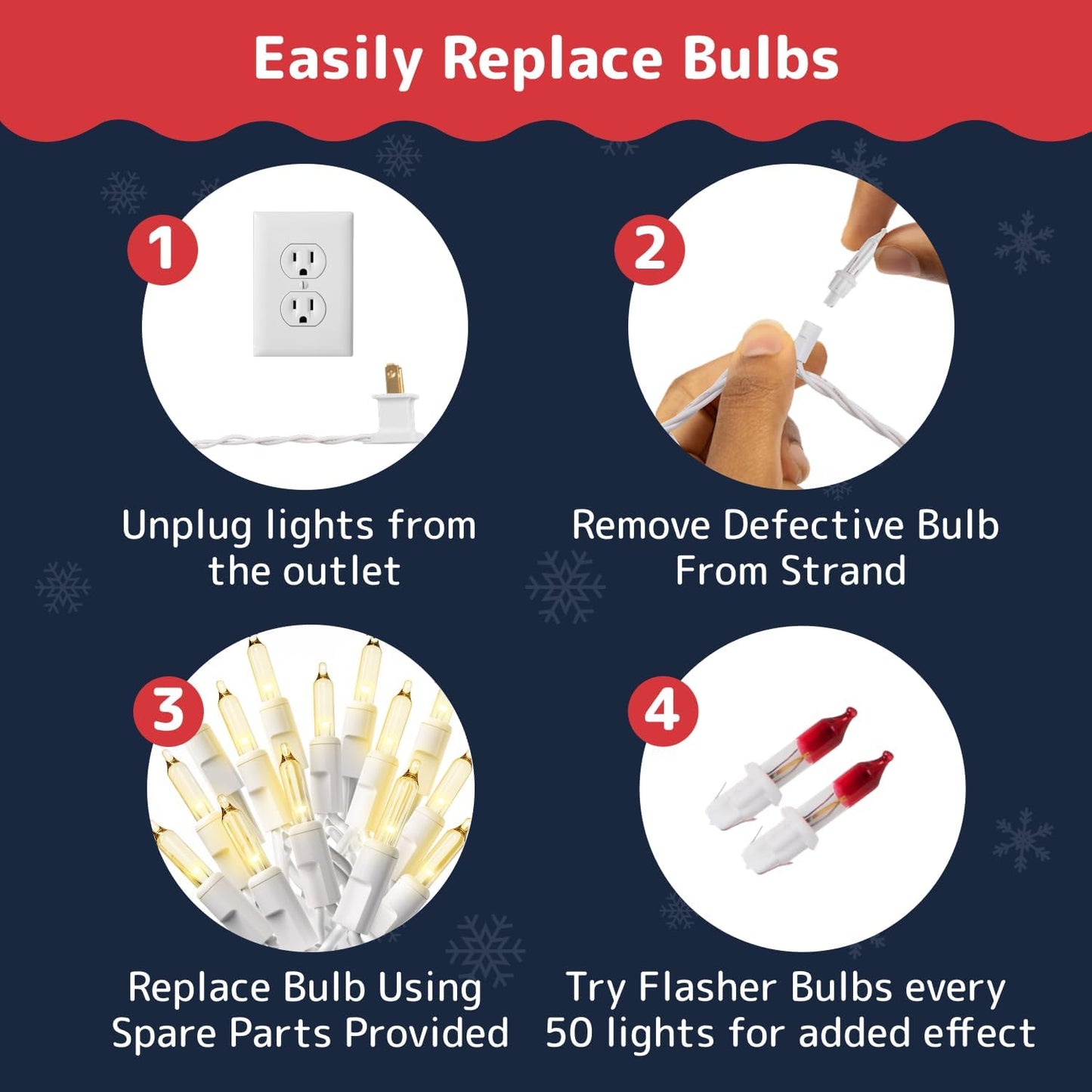 PREXTEX_10_Ft_String_Lights_with_Christmas_Tree_Light_Warm_White_-_Indoor/Outdoor_Decor_-_50_Count_Christmas_Lights_for_Holidays_-_Xmas_Light_on_White_Wire_-_Multi-Strand_Connectable