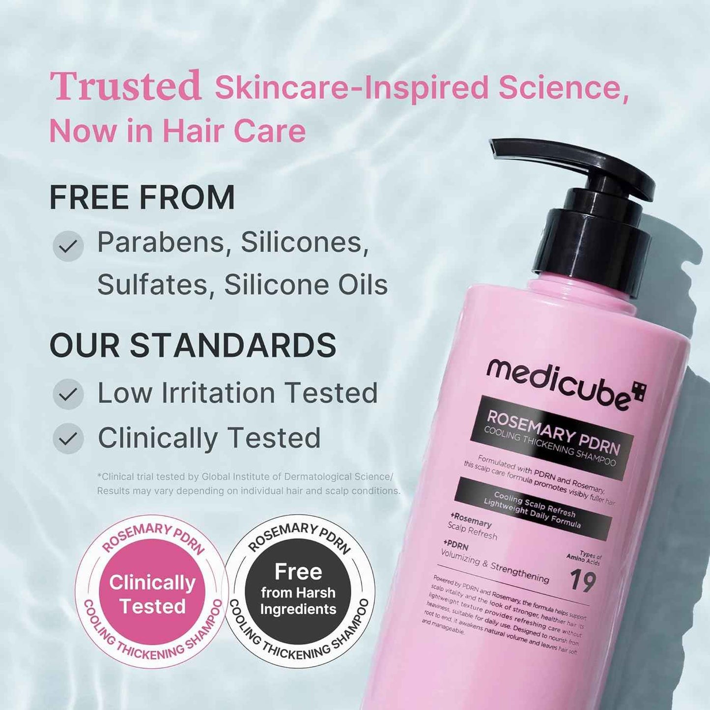 medicube Rosemary PDRN Clarifying Thickening Shampoo | Cooling, Clarifying Care for Thinning, Weak & Flaky Hair | Amino Acid Complex for Stronger, Thicker-Looking Hair | Korean Hair Care, 13.52 fl.oz