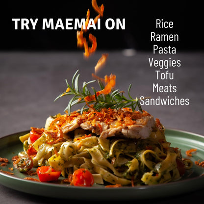 MaeMai_Medium_Spice_(SPICY)_-_Crispy_Onions_&_Garlic_Flakes_-_Crunchy_All-Purpose_Seasoning,_Keto,_Salad_Toppings,_Fried_Onions_-_Ramen,_Rice_Seasoning,_Vegan,_Gluten-free_|_3.17oz_(90g)