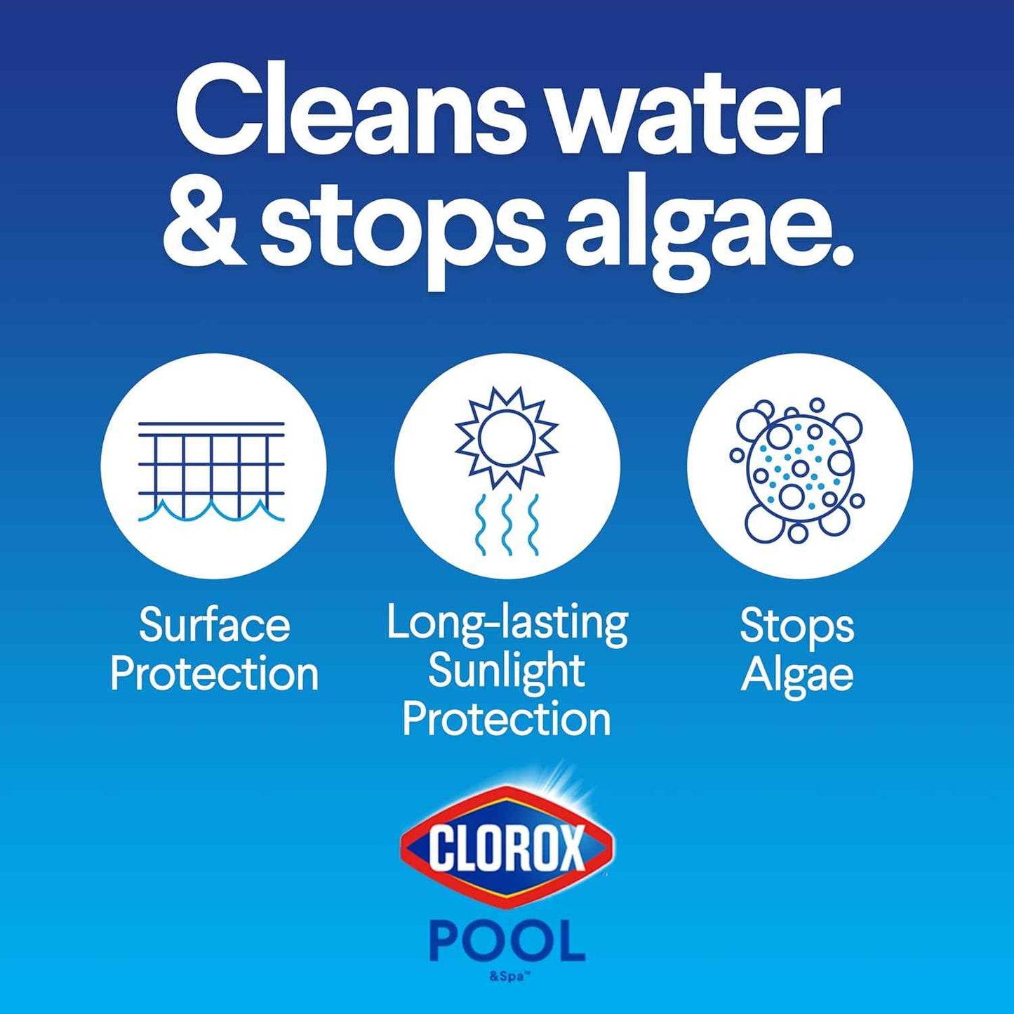 Clorox® Pool&Spa™ XtraBlue 3” Swimming Pool Chlorinating Tablets, Kills Bacteria & Stops Algae