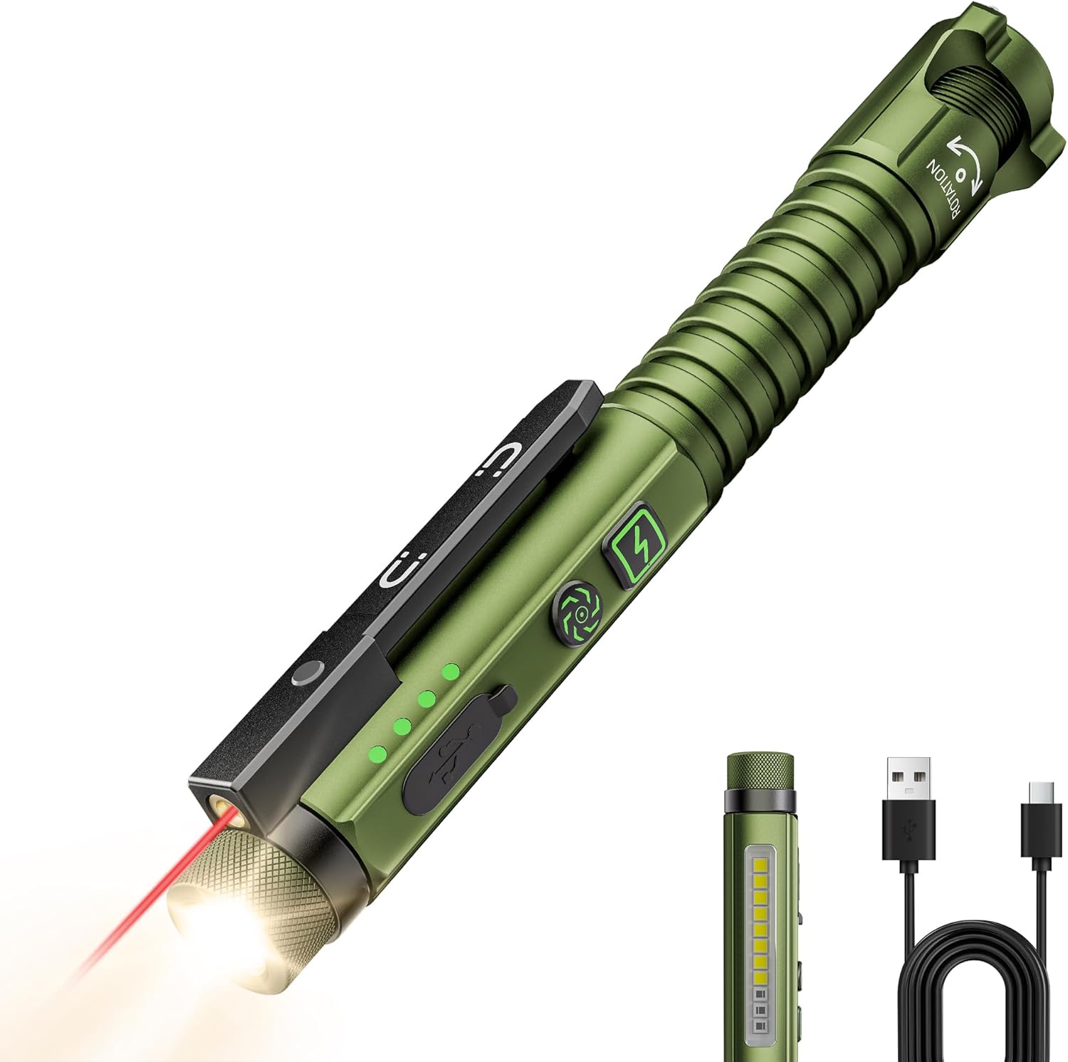 EDC_Flashlight_Rechargeable,800_Lumen_Small_Flashlight_with_Magnetic_Clip_&_Base,_11_Modes_LED_Flashlight,Glass_Breaker&Bottle_Opener,_USB-C_Flashlight_for_Working,Home_and_Emergency