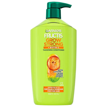 Garnier Fructis Grow Strong Thickening Conditioner for Fine Hair, Biotin-C, 32.3 Fl Oz