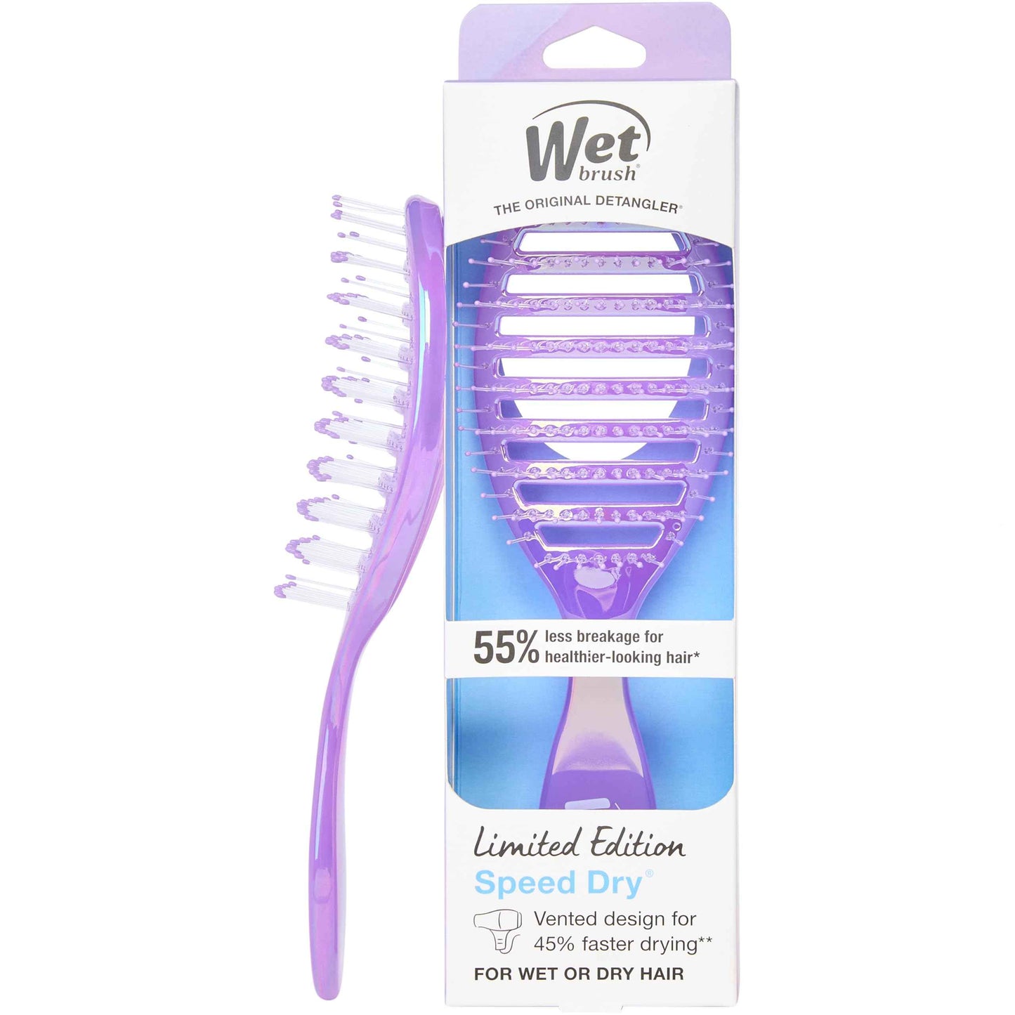 Wet Brush Speed Dry Hair Brush - Watermark (Color Wash) - Vented Design and Ultra Soft HeatFlex Bristles Are Blow Dry Safe With Ergonomic Handle Manages Tangle and Uncontrollable Hair - Pain-Free