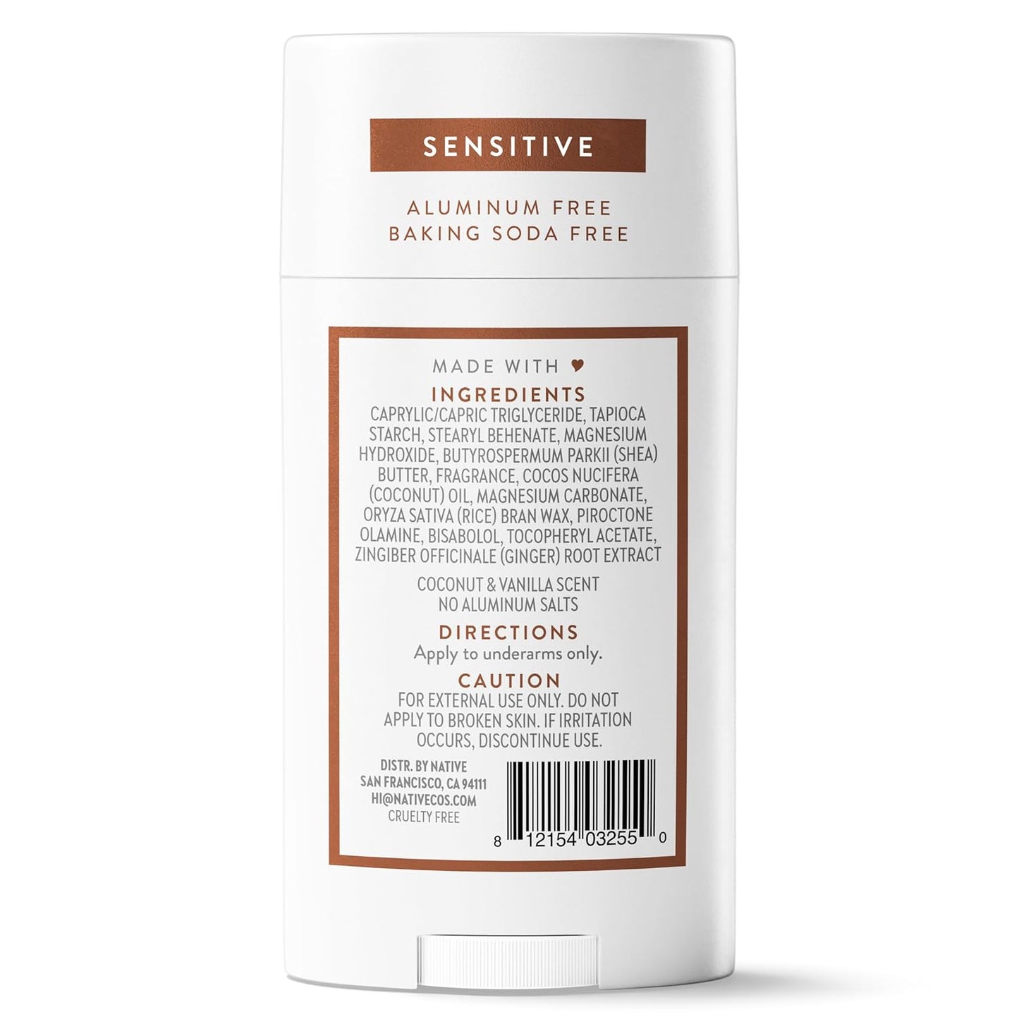 Native_Sensitive_Deodorant_Contains_Naturally_Derived_Ingredients,_72_Hour_Odor_Control_|_Deodorant_for_Women_&_Men,_Aluminum_Free_with_Baking_Soda,_Coconut_Oil_and_Shea_Butter,_Coconut_&_Vanilla
