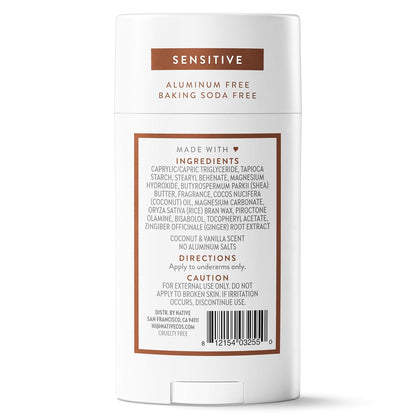 Native_Sensitive_Deodorant_Contains_Naturally_Derived_Ingredients,_72_Hour_Odor_Control_|_Deodorant_for_Women_&_Men,_Aluminum_Free_with_Baking_Soda,_Coconut_Oil_and_Shea_Butter,_Coconut_&_Vanilla