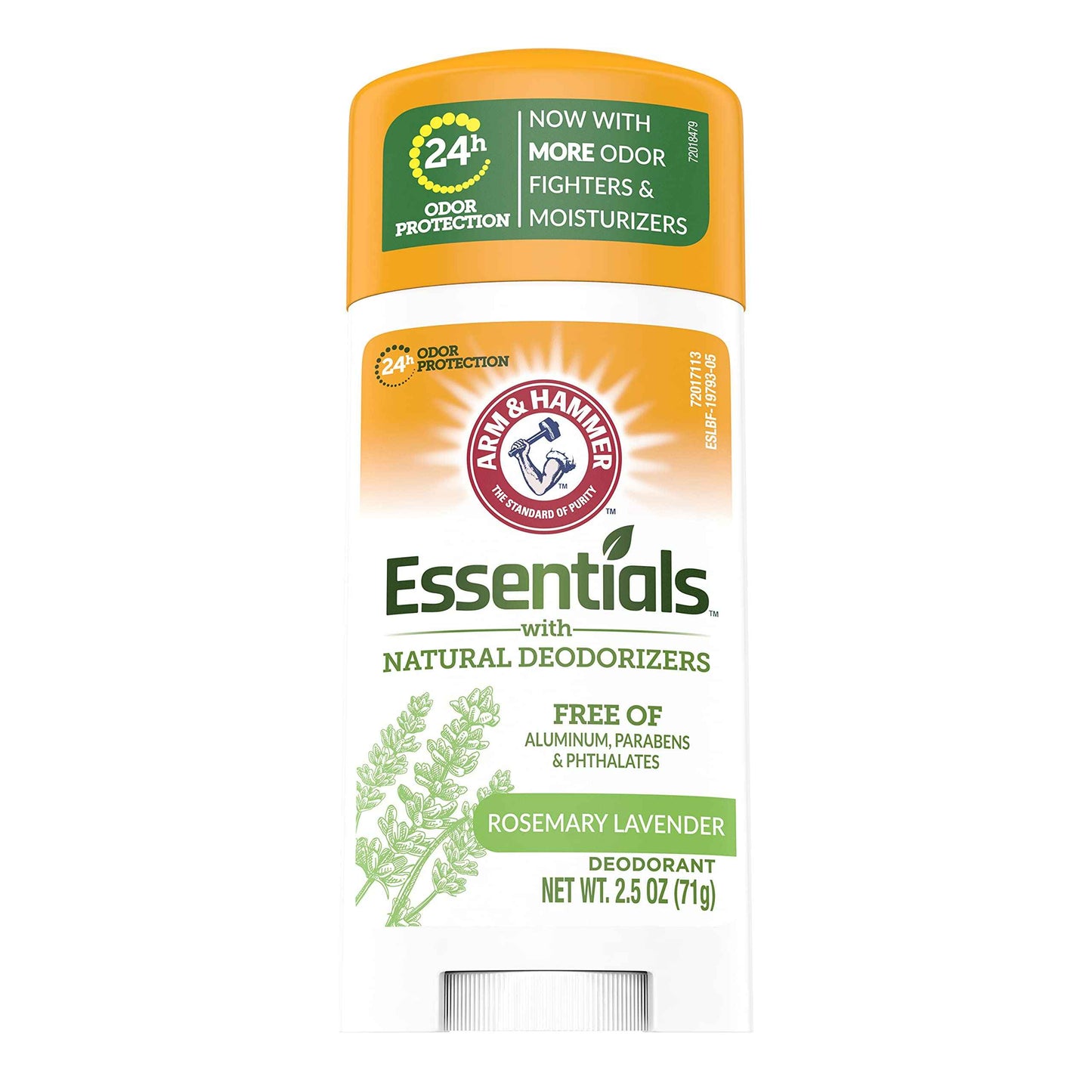 ARM & HAMMER Essentials Deodorant- Solid Oval - Made with Natural Deodorizers- Free From Aluminum, Parabens & Phthalates