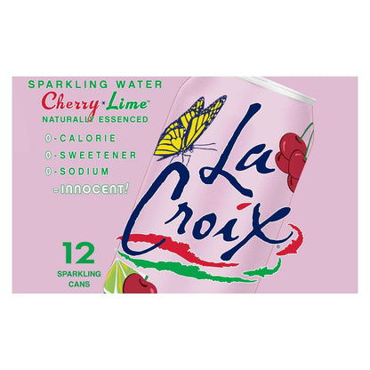 La Croix Water Sparkling Cherry Lime, 12 Fl Oz, 12 Pack