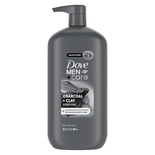 DOVE_MEN_+_CARE_Body_and_Face_Scrub_Charcoal_+_Clay_Body_Wash_for_Men_with_24-Hour_Nourishing_Micromoisture_Technology_30_oz