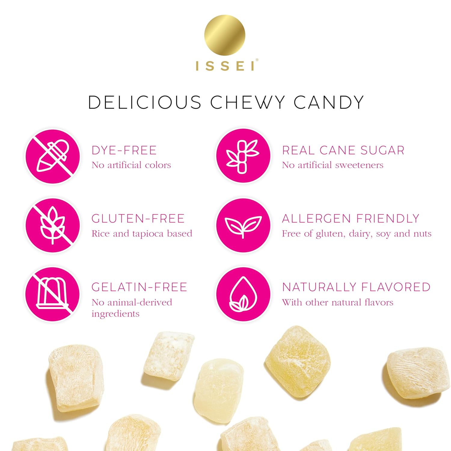 ISSEI_Strawberry_Mochi_Gummies_Chewy_Candy_|_Pillowy_Soft_|_Dye-Free_|_Gluten-Free_|_Gelatin-Free_|_Plant-Based_|_Non-GMO_|_No_Artificial_Flavors_or_Colors_|_Award_Winning_Japanese_Candy_|_2_Oz
