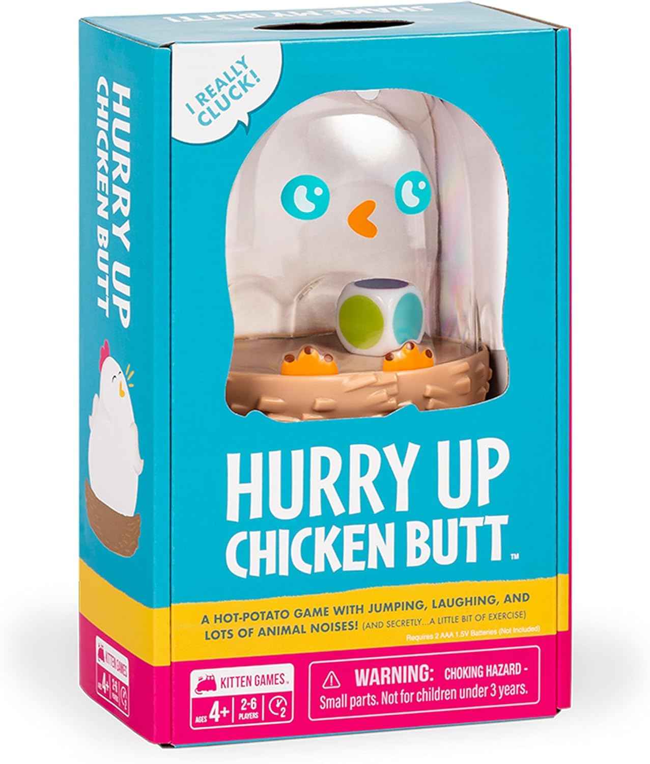 Exploding Kittens Chicken Butt 2-6 Players - Ages 4+ - 2 Minutes to Play - Hot Potato Style Card Game - Fun Card Game, Family Game Night, Creative Kids Game