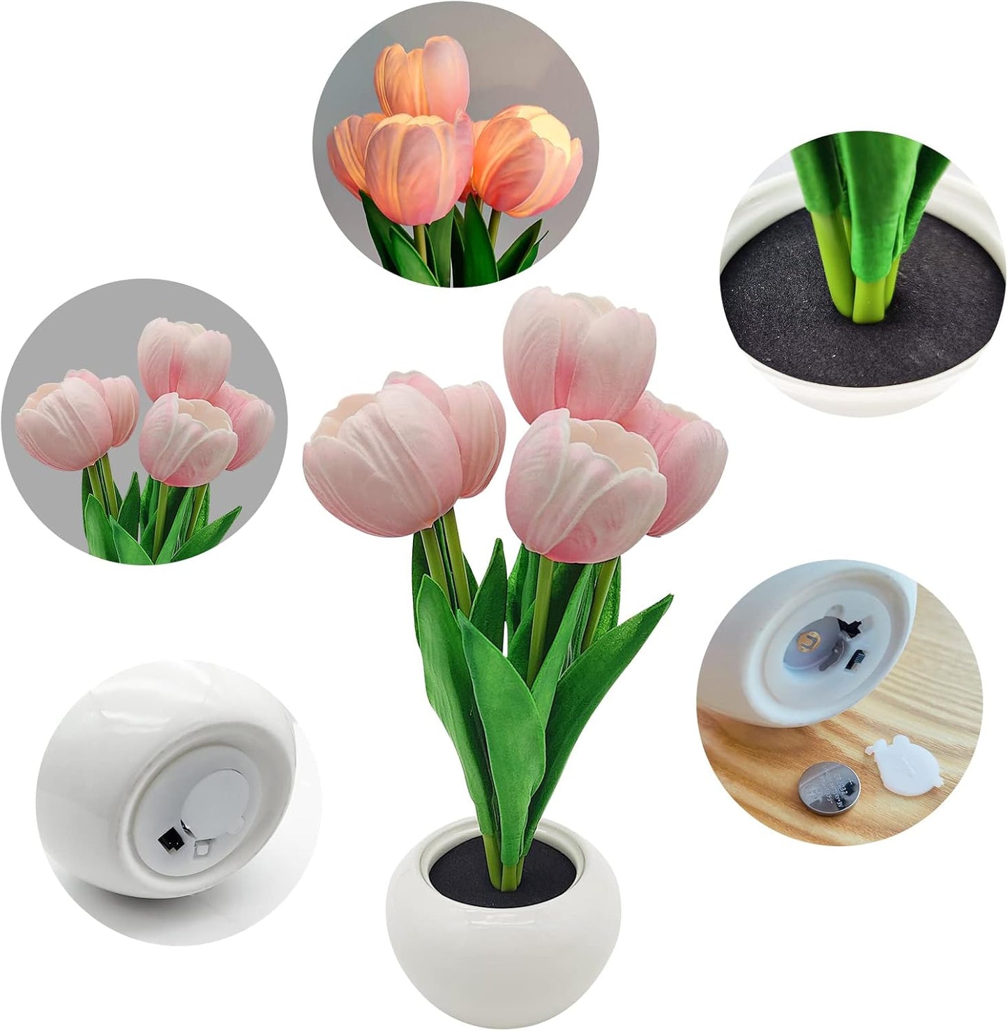 Flower_Table_Lamp_Tulip_Desk_LED_Night_Light_for_Home_Living_Room_Decor_Artificial_Flower_with_Vase_Table_Centerpieces_for_Birthday_Holiday_Party_Wedding_Room_Decoration_(Pink)…