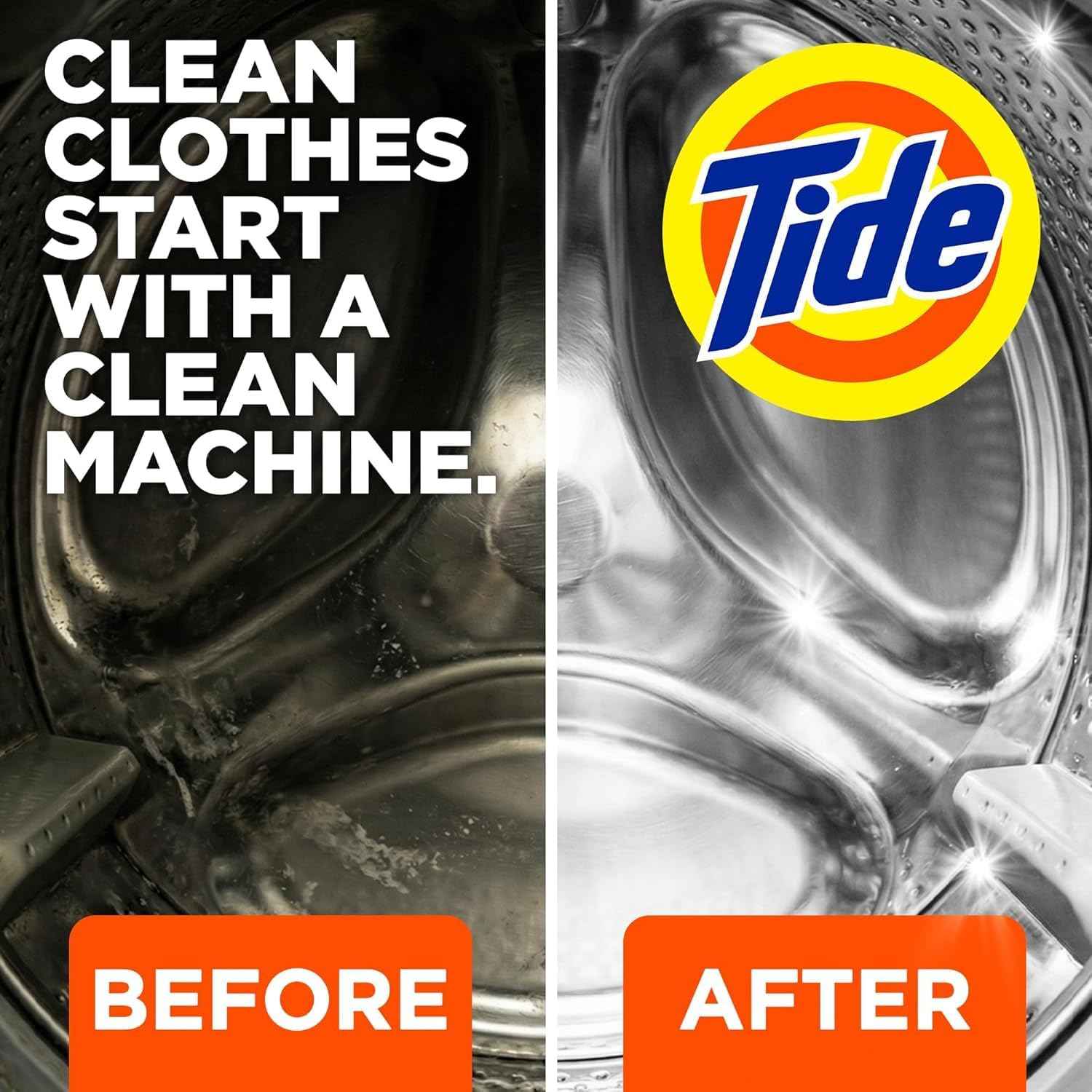 Washing Machine Cleaner by Tide, Washer Machine Cleaner with Oxi for Front and Top Loader Washer Machines, Deep Cleaning Odor Eliminator, 3 Month Supply