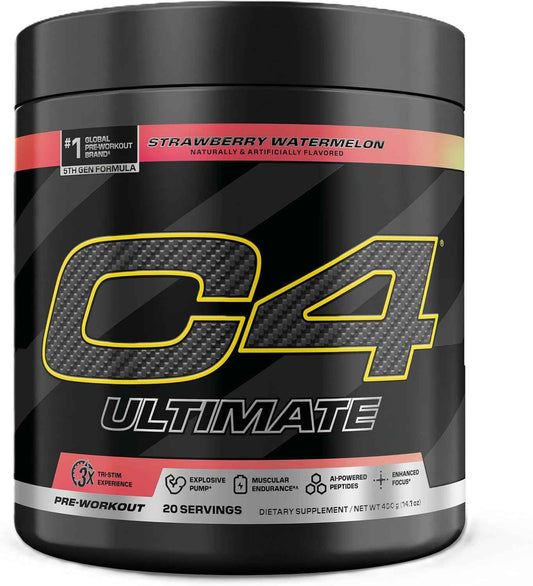 C4 Ultimate Pre Workout Powder - Sugar Free Preworkout Energy Supplement for Men & Women - 300mg Caffeine + 3.2g Beta Alanine + 2 Patented Creatines - 20 Servings