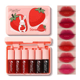 Eakroo 6 Colors Lip Tint Stain Mini Liquid Lipstick, Korean Lip Gloss Moisturizing Natural, Multi-Use Lip and Cheek Tint, Non-Stick Cup, Lightweight, High Pigment, Long-Lasting, Vivid Color Makeup Cosmetic Glossy Lip Care  Moisturizer Moisture Hydrate