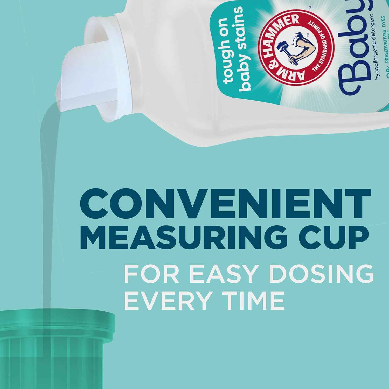 ARM & HAMMER Baby, 77 Loads Hypoallergenic Liquid Laundry Detergent, 100.5 fl oz