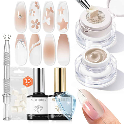 modelones Gel Top Coat, 15 ml 2026 Upgrade Super Shiny Base and Top Coat Set, Soak Off Nail Lamp Acid Free No Wipe Clear Base Top Gel Nail Polish