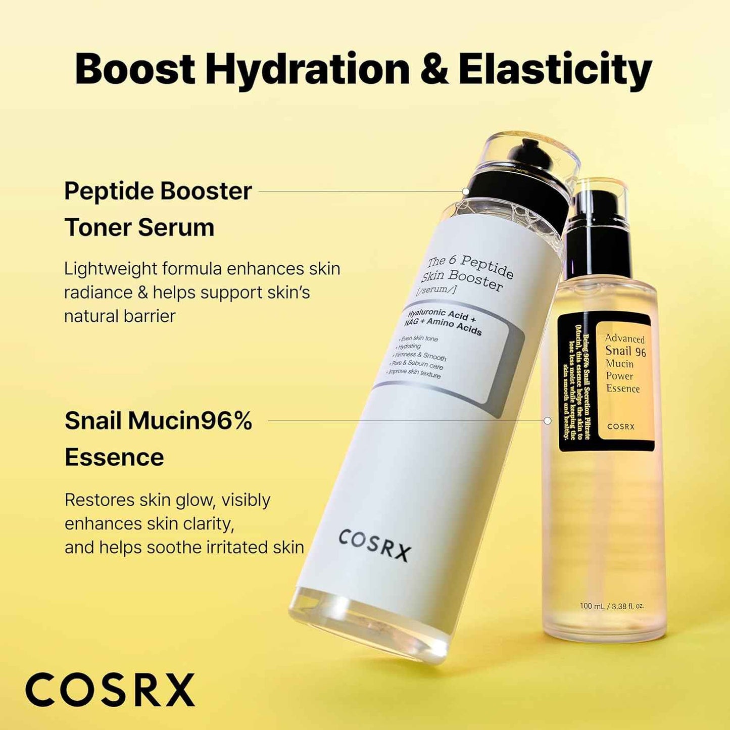 COSRX Snail Mucin 96% Peptide Booster Set - Korean Skin Care, Gift Sets, Skin Care Sets for Women, Advanced Snail Mucin Serum, Face Serum, Mothers Day Gifts for Mom