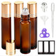 4 Pack Amber with Gold Caps