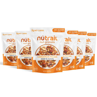 NuTrail Nut Granola Cereal, Cinnamon Pecan, No Sugar Added, Gluten Free, Grain Free, Keto, Low Carb, Healthy Breakfast 8 oz