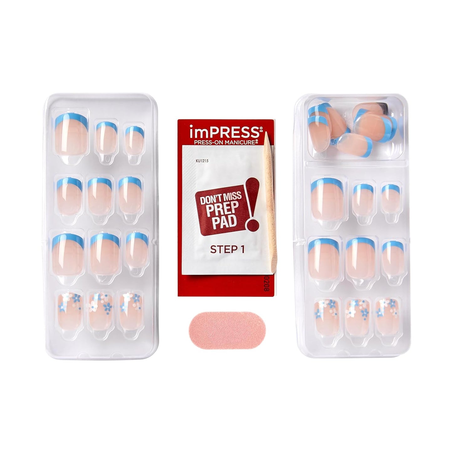 KISS_imPRESS_No_Glue_Mani_Press_On_Nails,_French,_'Snooze',_Blue,_Short_Size,_Squoval_Shape,_Includes_30_Nails,_Prep_Pad,_Instructions_Sheet,_1_Manicure_Stick,_1_Mini_File