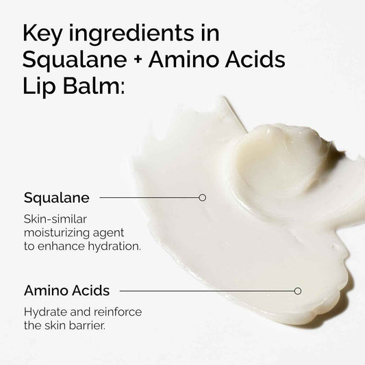 The Ordinary Squalane + Amino Acids Hydrating Lip Balm, for Lips, Elbows, and Cuticles, 0.5 Fl Oz