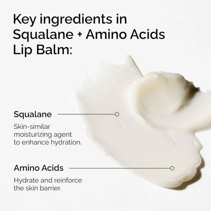 The Ordinary Squalane + Amino Acids Hydrating Lip Balm, for Lips, Elbows, and Cuticles, 0.5 Fl Oz