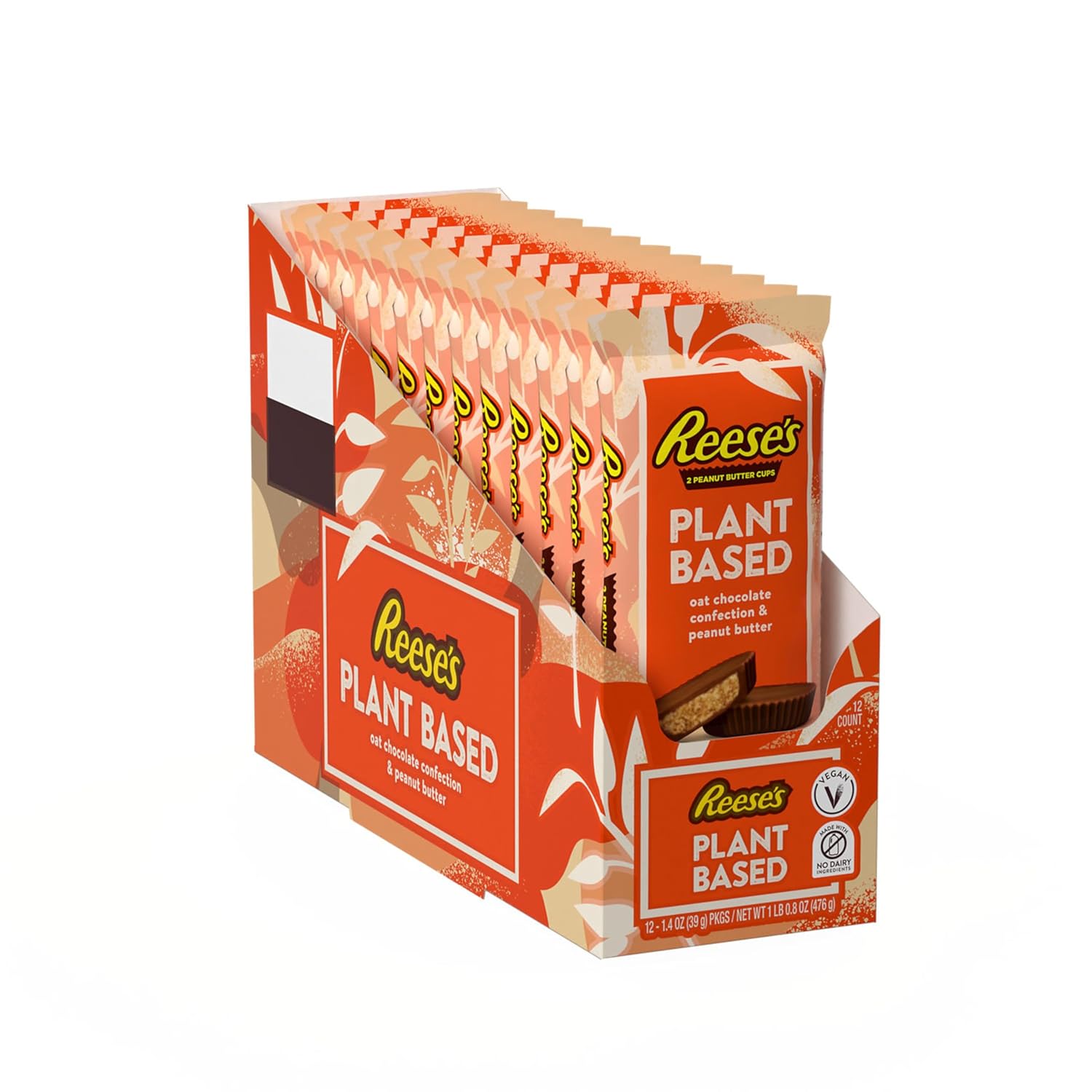 REESE'S_Plant_Based_Oat_Chocolate_Confection_Peanut_Butter_Cups,_Candy_Packs,_1.4_oz_(12_Count)