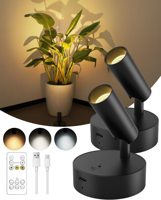 Spotlights_Indoor_with_Remote,_3000mAh_Rechargeable_Battery_Plant_Spotlight_Indoor,_Wireless_Uplighting_with_3_Colors_&_Dimmable,_LED_Picture_Light_for_Painting,_Artwork_Accent_Lighting(1/2_Pack)