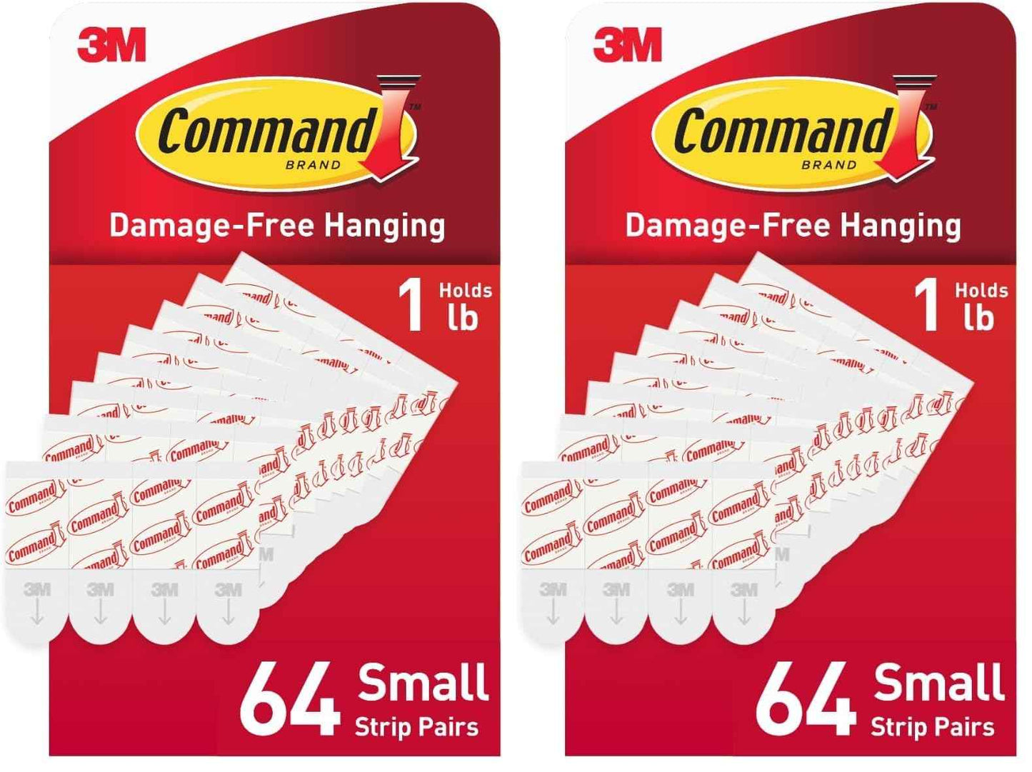 Command Indoor Replacement Strips, Damage-Free Wall Hanging, Re-Hang Small Hooks for Home and Wall Decor, Holds up to 1 lb, White Adhesive