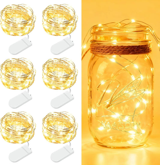 6/12_Pack_Fairy_Lights_Battery_Operated_-_7ft_20_LED_Twinkle_Lights_Copper_Wire_Mini_String_Lights_Firefly_Lights_for_Mason_Jars_DIY_Crafts_Christmas_Wedding_Party_Centerpiece_Table_Decor,_Warm_White/_Cool_White