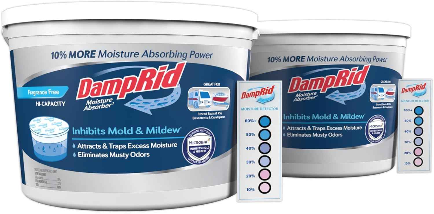 DampRid Hi-Capacity Absorber Bucket, 2 lb. 15.5 oz. with Detection Strip